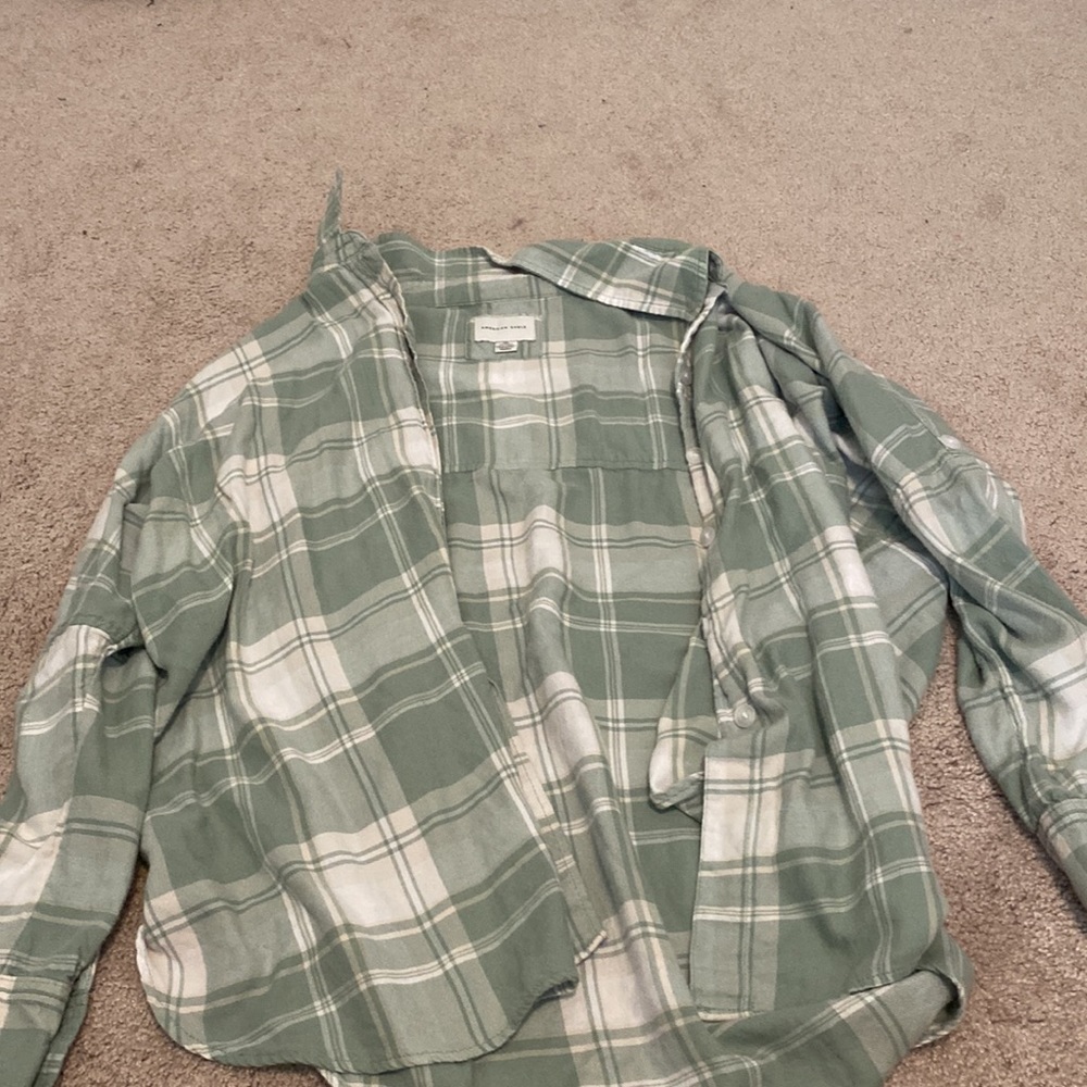 American eagle, XS, green cardigan.